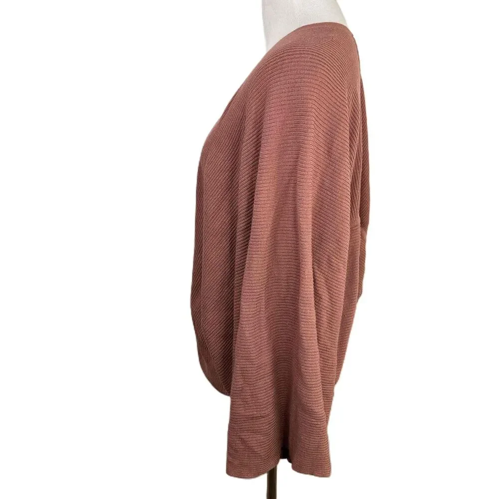 Lululemon Mauve Open Front Long Sleeves Cashlu Knit Ribbed Cardigan